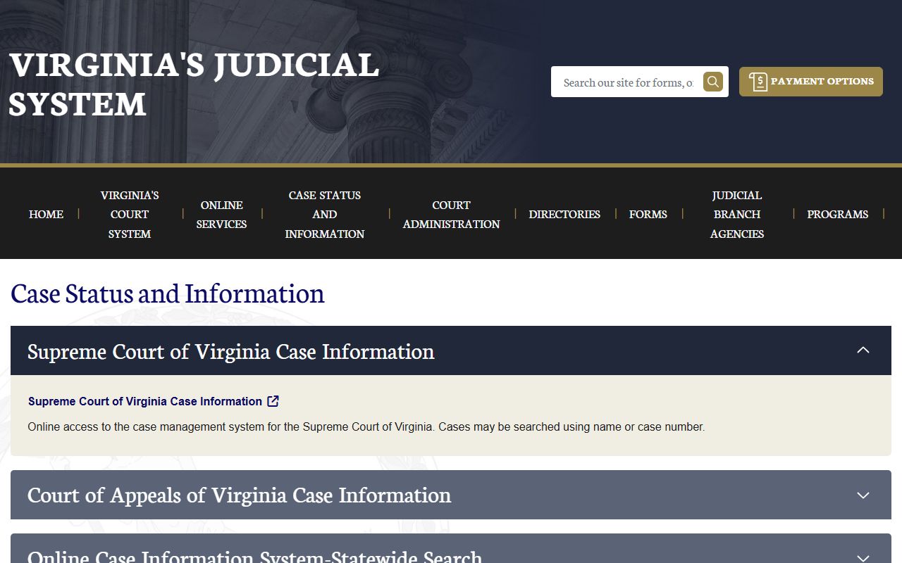 Virginia court records portal for Essex County arrest case lookup